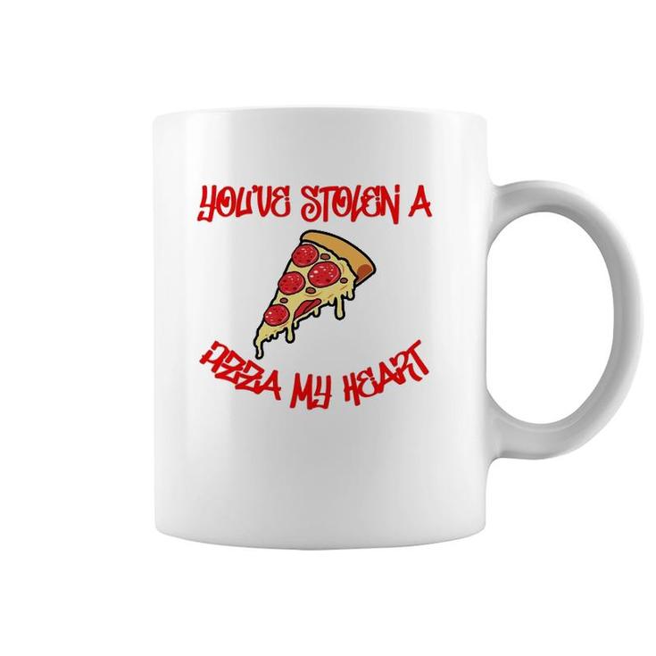 Funny Valentines Day Food  Stolen Pizza My Heart Foodie Coffee Mug