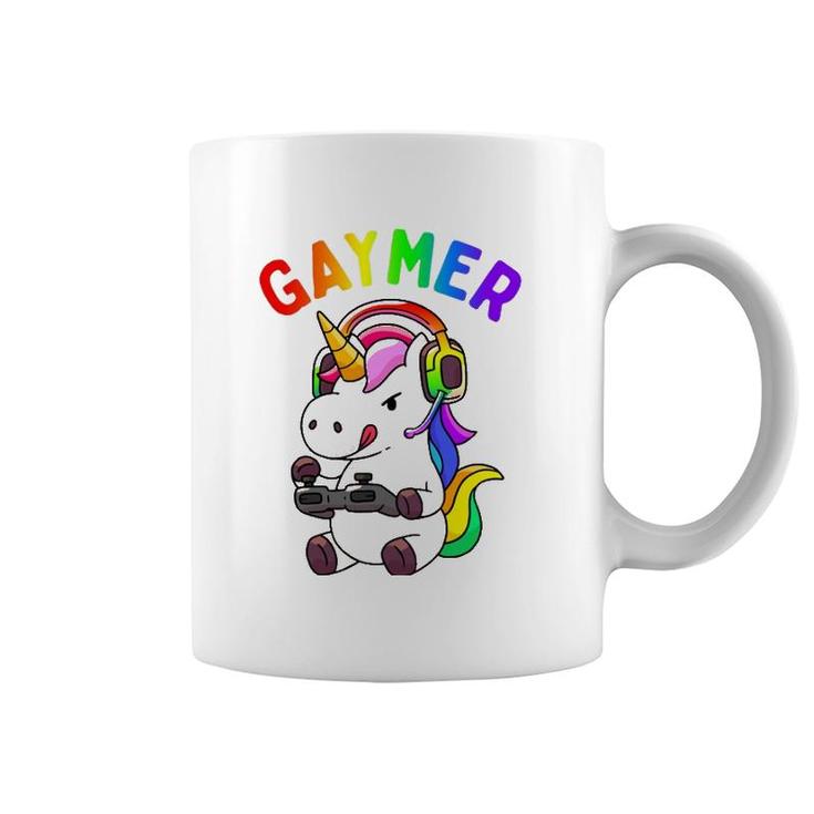 Gaymer Gay Pride Flag Lgbt Gamer Lgbtq Gaming Unicorn Gift  Coffee Mug