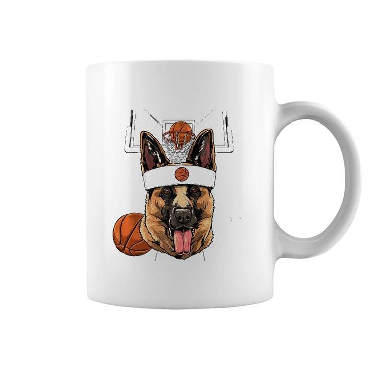 German Shepherd Basketball Dog Lovers Basketball Player  Coffee Mug