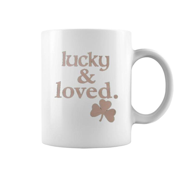 Girls Lucky And Loved Irish Shamrock Coffee Mug