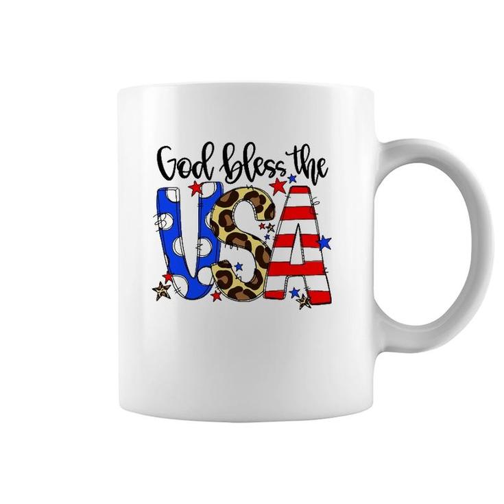 God Bless The Usa 4Th Of July Leopard Coffee Mug