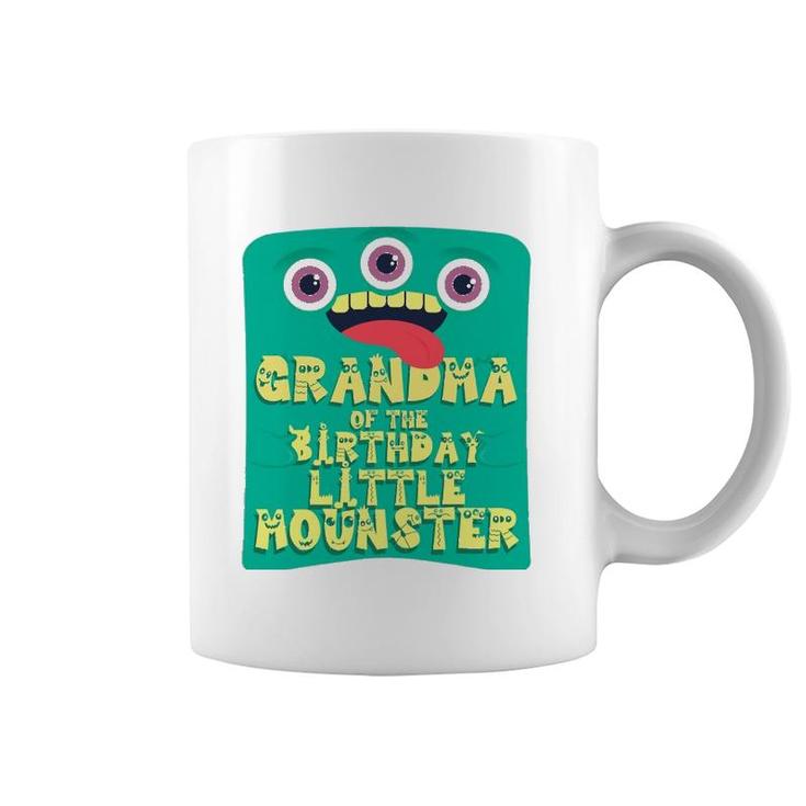 Grandma Of Birthday Boy Little Monster Matching Family Coffee Mug