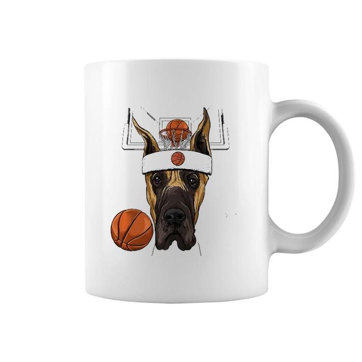 Great Dane Basketball Dog Lovers Basketball Player  Coffee Mug