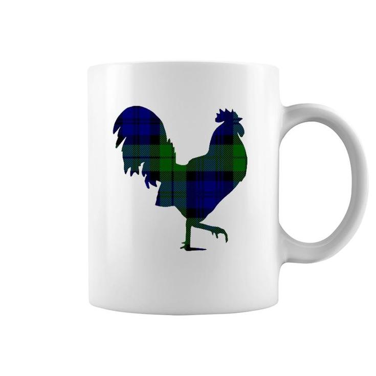 Green And Blue Plaid Chicken Scottish Pride Tartan Coffee Mug