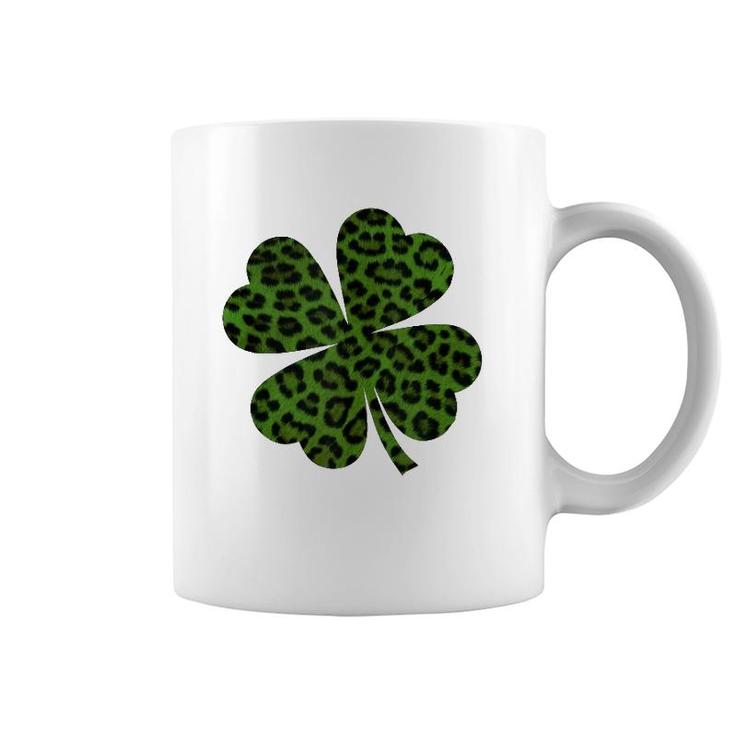 Green Leopard Shamrock Funny Irish Clover St Patrick's Day Tank Top Coffee Mug