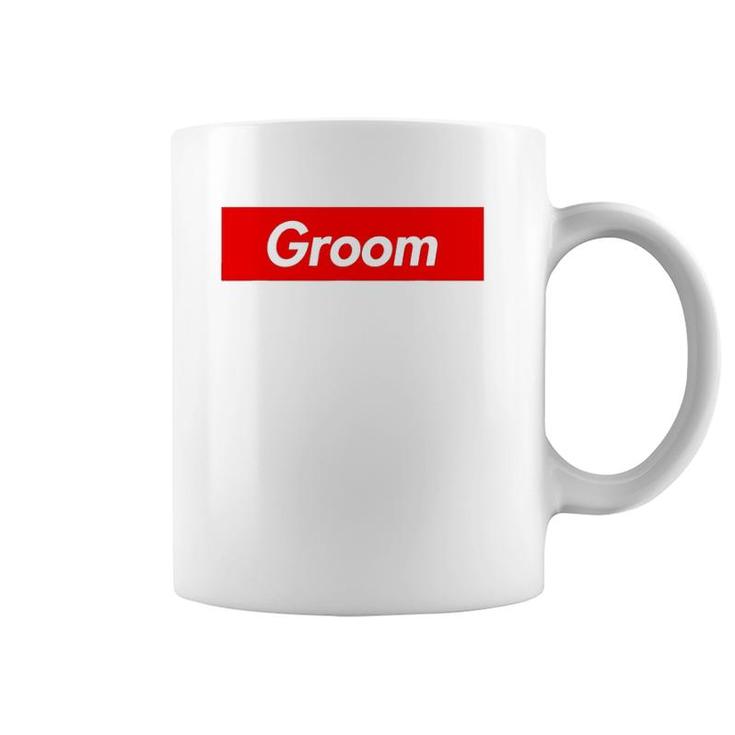 Groom White Text Wedding Gift Coffee Mug