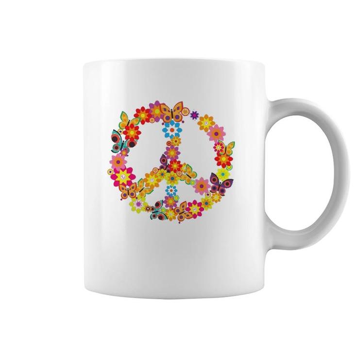 Groovy 70'S Butterfly Peace Symbol  Retro Costume Party Coffee Mug
