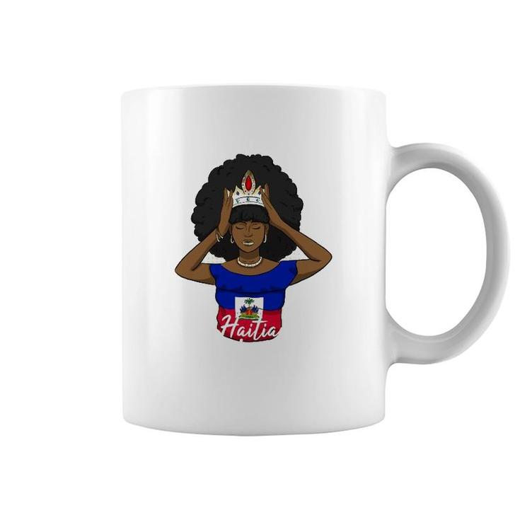 Haiti Haitian Love Flag Proud Woman Princess Crown Girl Coffee Mug
