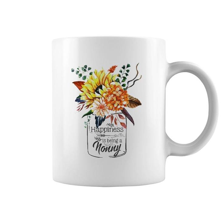 Happiness Is Being A Nonny Cute Flowers Gifts Coffee Mug