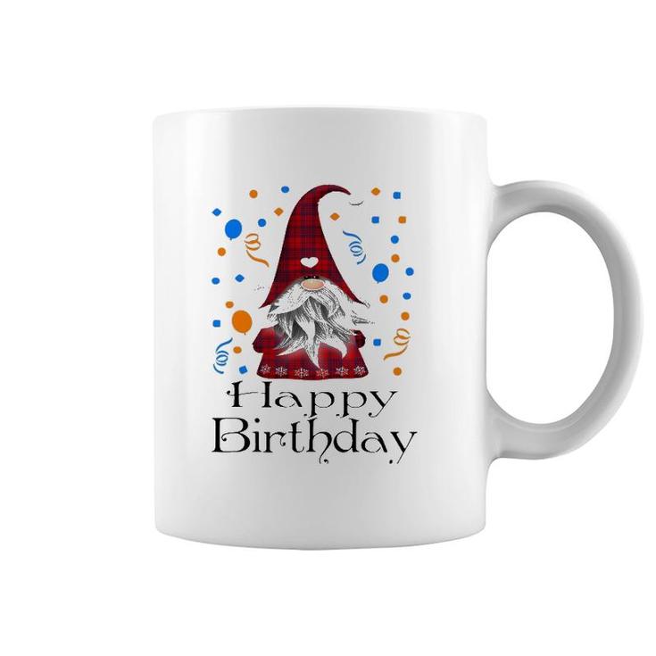 Happy Birthday Gnome Red Buffalo Plaid Cute Party Gifts Coffee Mug