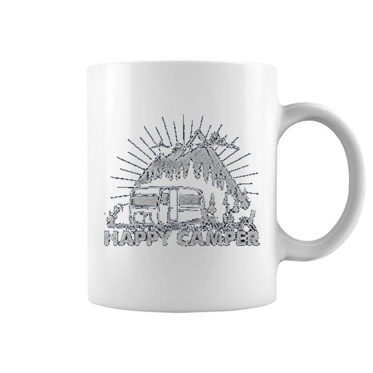 Happy Camper Outdoor Adventure Themed Coffee Mug