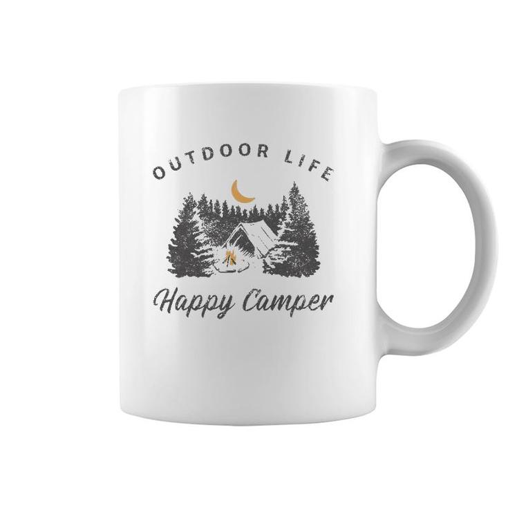 Happy Camper Outdoor Life Forest Camp Camping Nature Vintage Coffee Mug