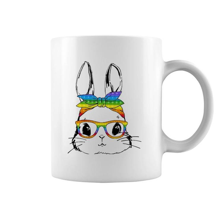 Happy Easter Day Pop It Bunny Face Glasses Easter Fidget Toy Coffee Mug