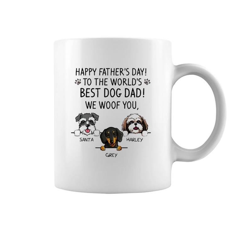 Happy Father's Day To The World's Best Dog Dad We Woof You Santa Grey Harley Coffee Mug