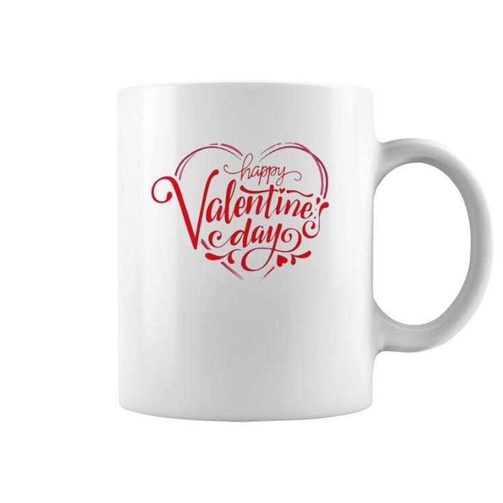 Happy Valentine's Day Heart Shaped Greeting Costume Coffee Mug