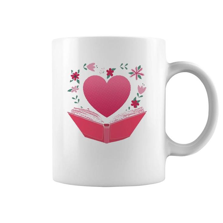 Heart Book Reading Lover Bookworm Girls Women Gift Reading Coffee Mug