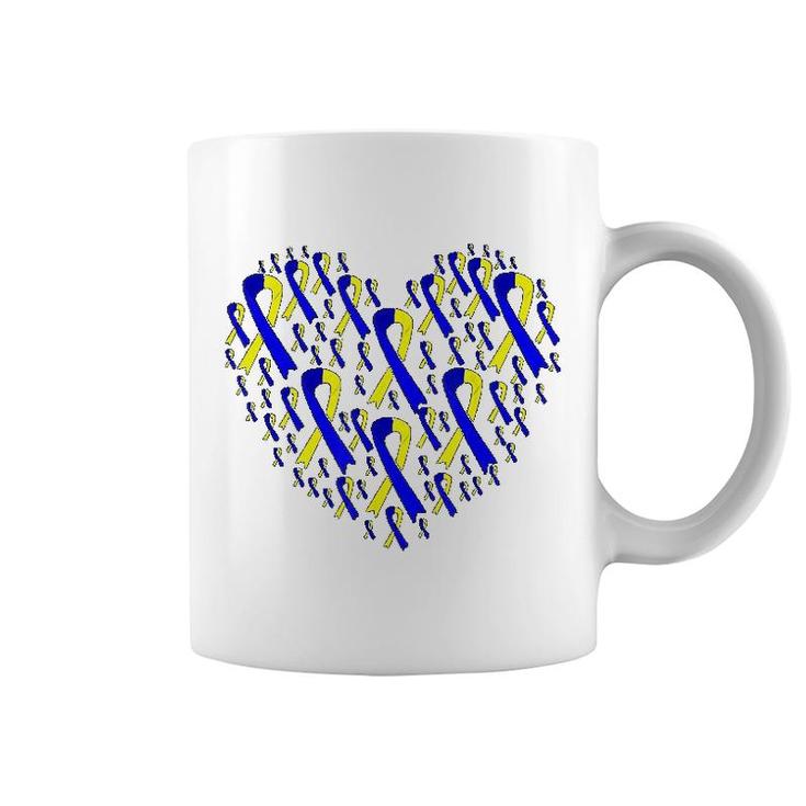 Heart Ribbon World Down Syndrome Day Coffee Mug