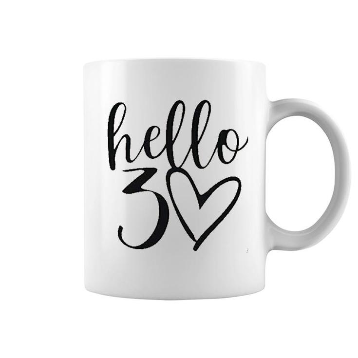 Hello Thirty Letter Print Coffee Mug
