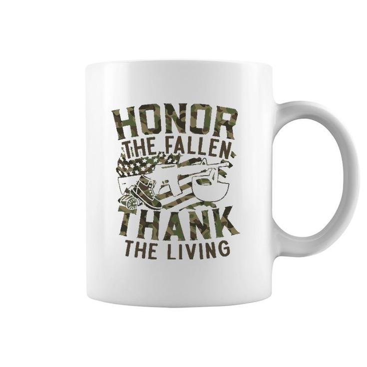 Honor The Fallen Thank The Living Usa Flag Memorial Day Coffee Mug