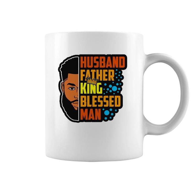 Husband Father King Blessed Man Black Melanin Men Husband Coffee Mug
