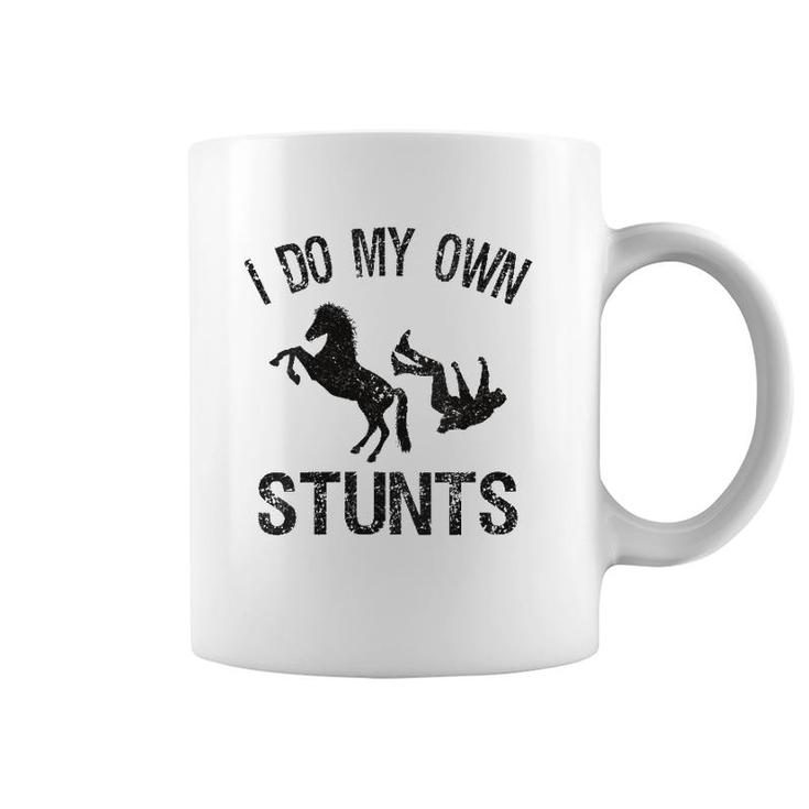 I Do My Own Stunts Broken Bone Horse Women Men Distressed V-Neck Coffee Mug