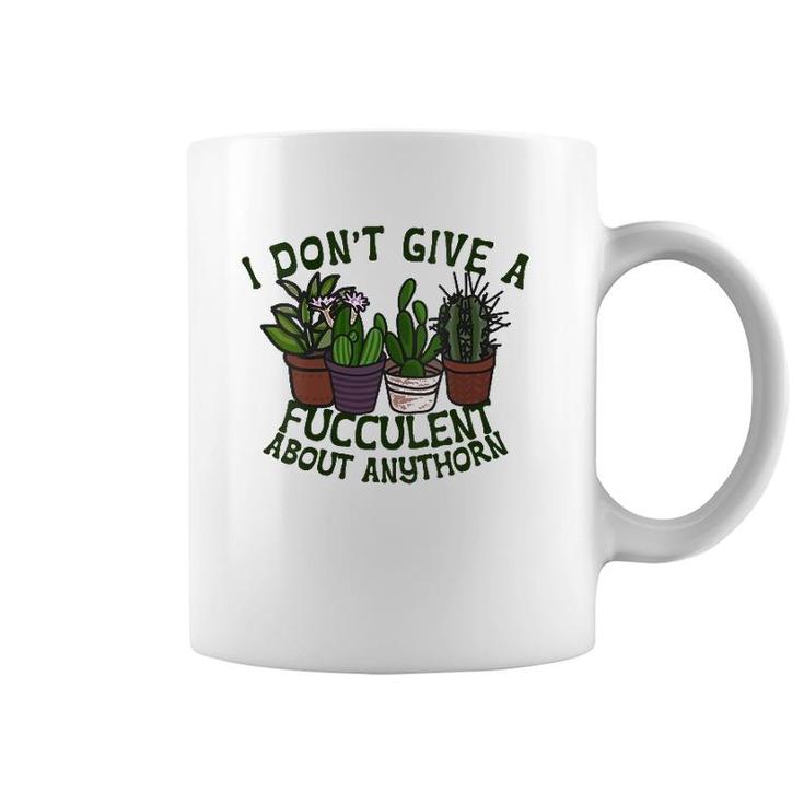 I Don't Give A Fucculent What The - I Dont Give A Fucculent V-Neck Coffee Mug