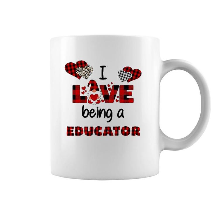 I Love Being A Educator Flannel Valentine's Day Coffee Mug