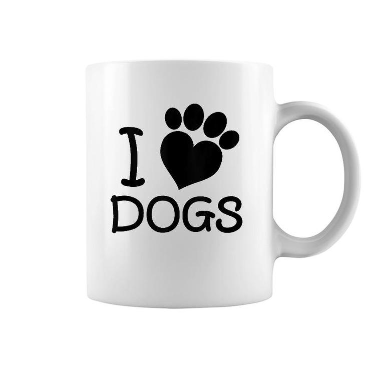 I Love Dogs Heart Paw Dog Lover  Coffee Mug