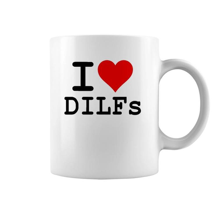 I Love Heart Dilfs Older Mature Men Dads Coffee Mug