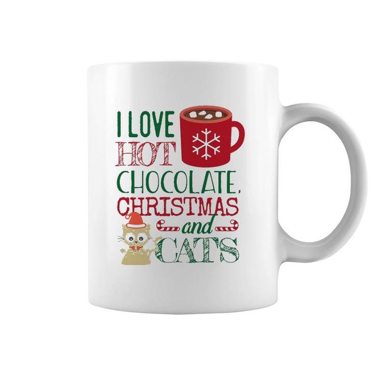 I Love Hot Chocolate Christmas And Cats Coffee Mug