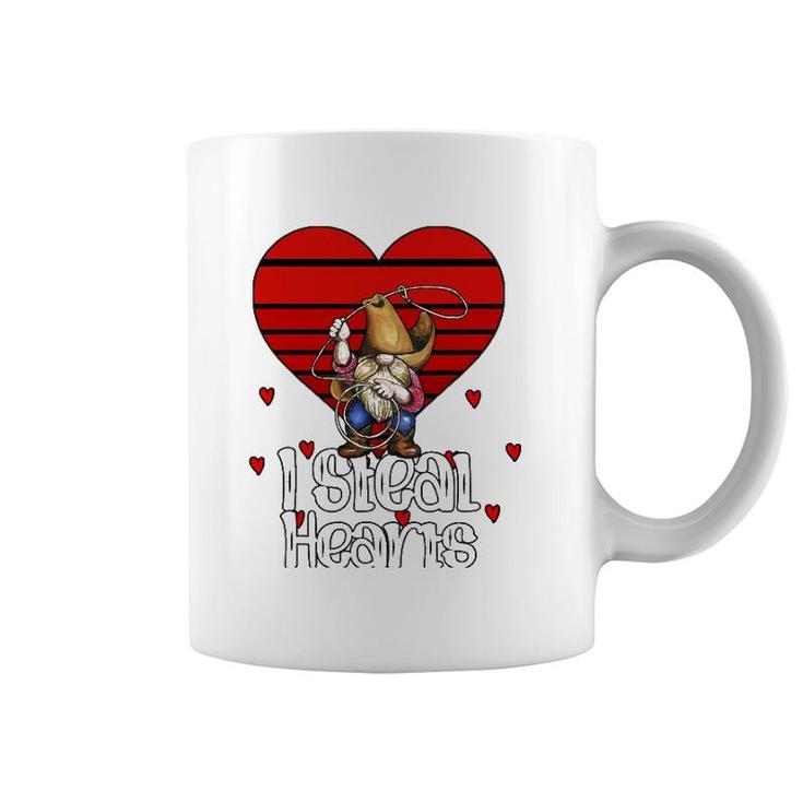 I Steal Hearts Gnome Boys Valentine's Day Kids Vintage Retro Coffee Mug