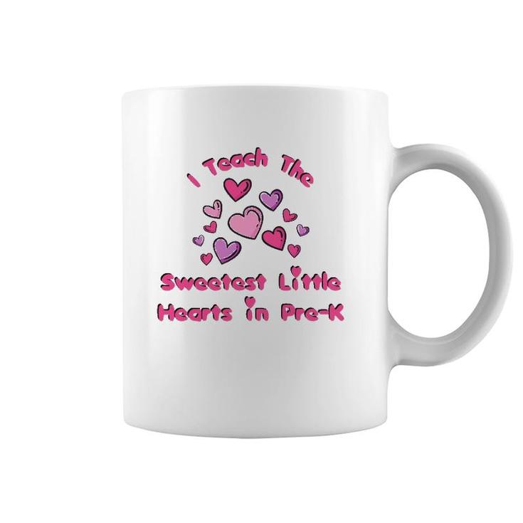 I Teach The Sweetest Little Hearts Pre-K Valentine Teacher Coffee Mug