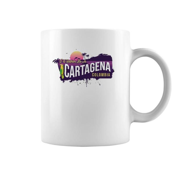 I'd Rather Be In Cartagena Colombia Vintage Souvenir Coffee Mug