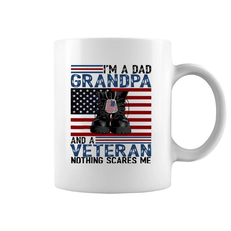 I'm A Dad Grandpa And A Veteran  Flag Usa Father's Day Coffee Mug