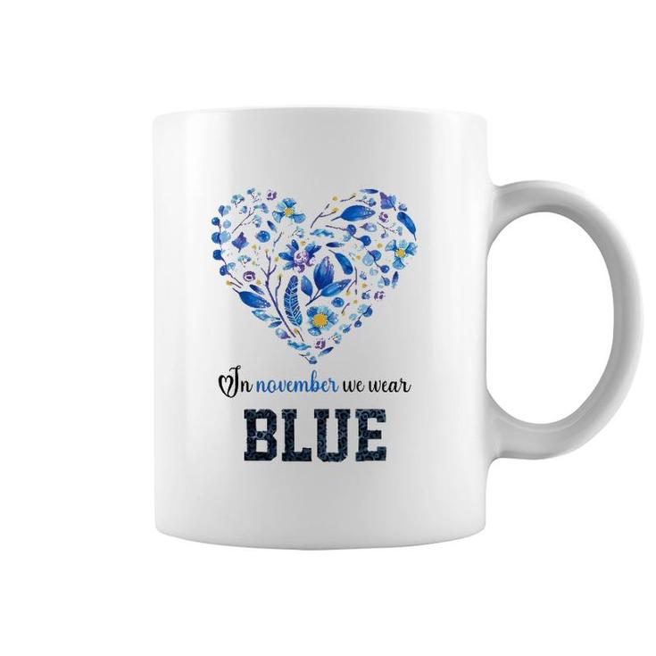 In November We Wear Blue Plant Heart Coffee Mug