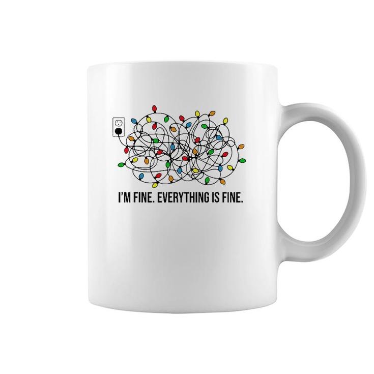 It's Fine I'm Fine Everything Is Fine X-Mas Lights Teacher Coffee Mug