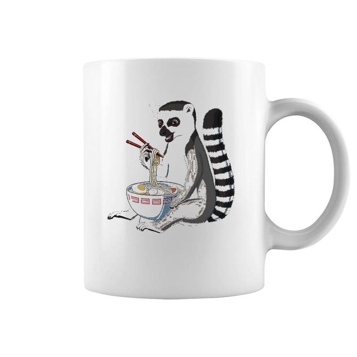 Japanese Noodles Kawaii Ramen Bowl Funny Lemur Coffee Mug