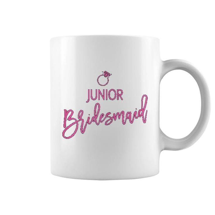 Jr Bridesmaid And Ring Script Pink Coffee Mug