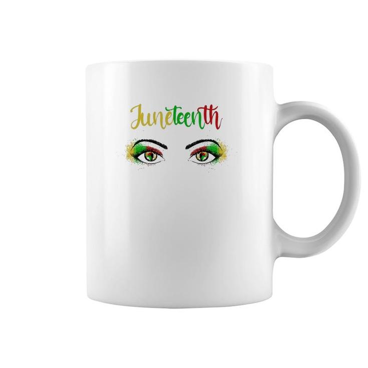 Juneteenth 1865 Bright Eyes African American Map Pan-African Colours Coffee Mug