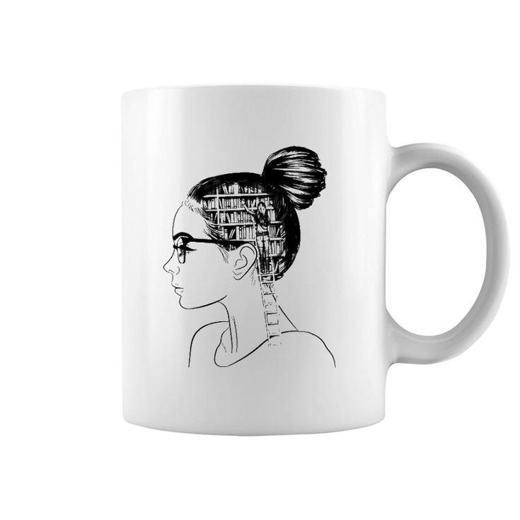 Just A Girl Who Loves Books Ladies Bun Glasses Women Gift Coffee Mug