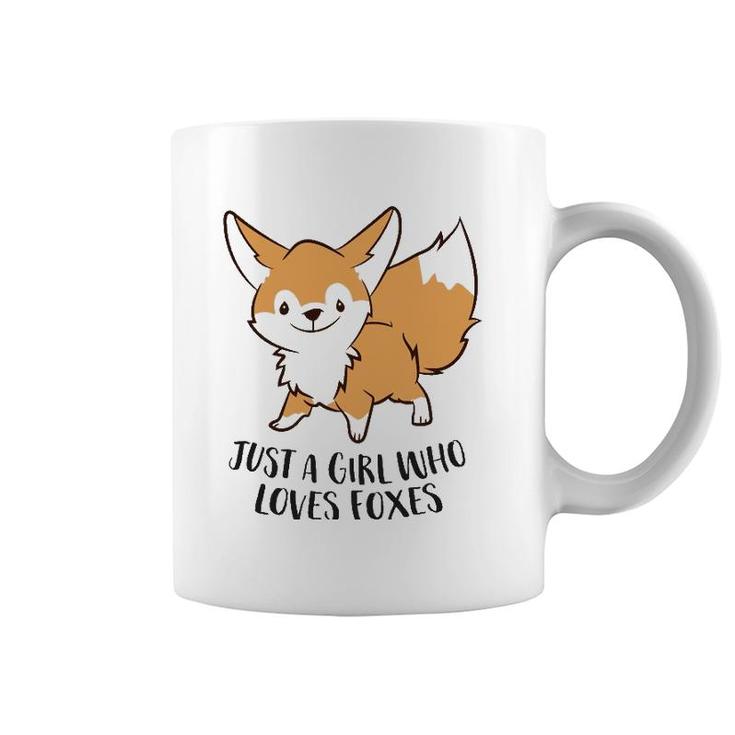 Just A Girl Who Loves Foxes Cute Fox Girl  Coffee Mug