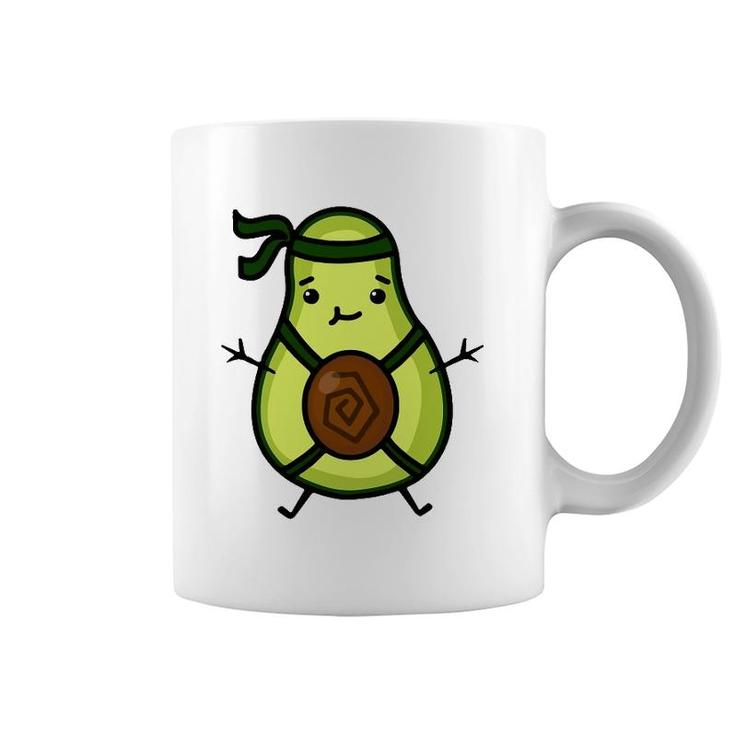 Karate Martial Arts Taekwondo Cute Avocado Cartoon Green Coffee Mug