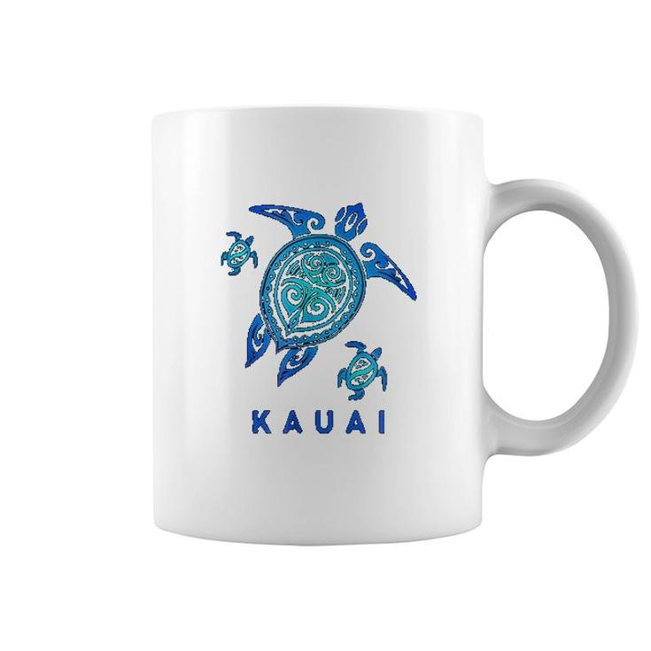 Kauai Hawaii Sea Blue Tribal Turtle Coffee Mug