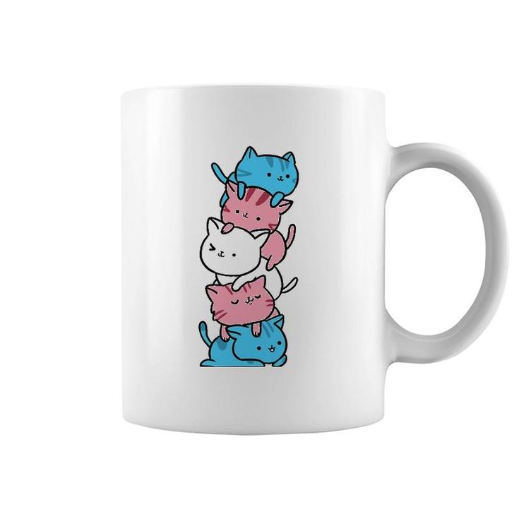 Kawaii Cat Pile Transgender Gift Coffee Mug
