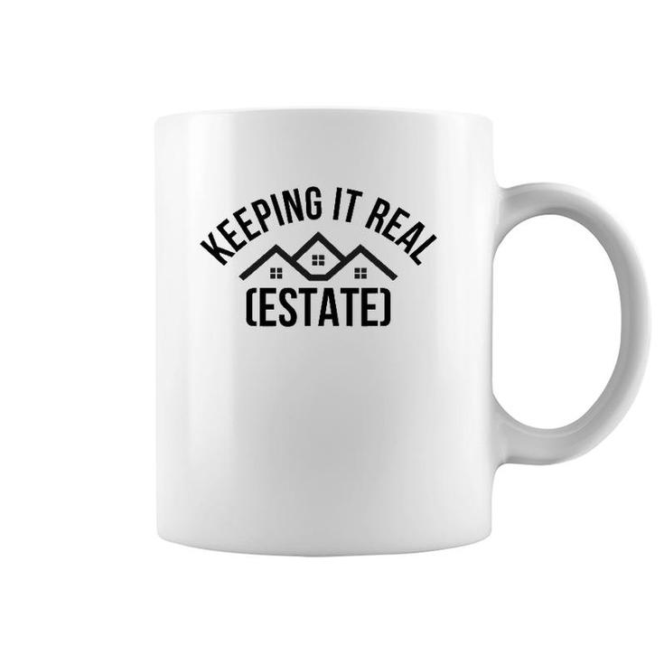 Keeping It Real Estate Vintage Retro Realtor Gift Men Women Coffee Mug