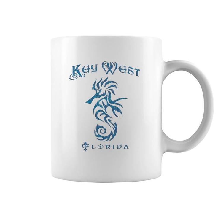 Key West Fl Seahorse Distressed Florida Gift Coffee Mug