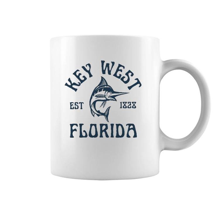 Key West Florida Fishing Marlin Travel Keys Fish Beach Coffee Mug
