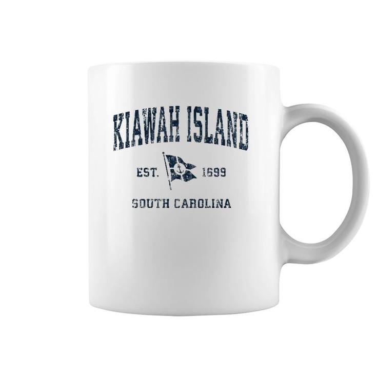 Kiawah Island Sc Vintage Sports Navy Boat Anchor Flag Coffee Mug