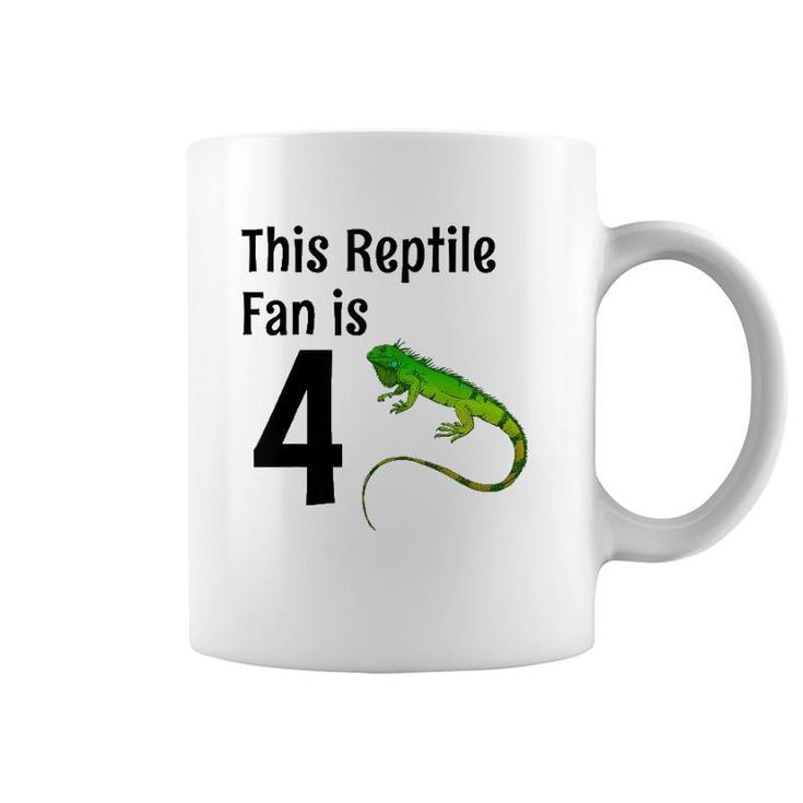Kids 4 Years Old Lizard Reptile Birthday Party 4Th Birthday Coffee Mug
