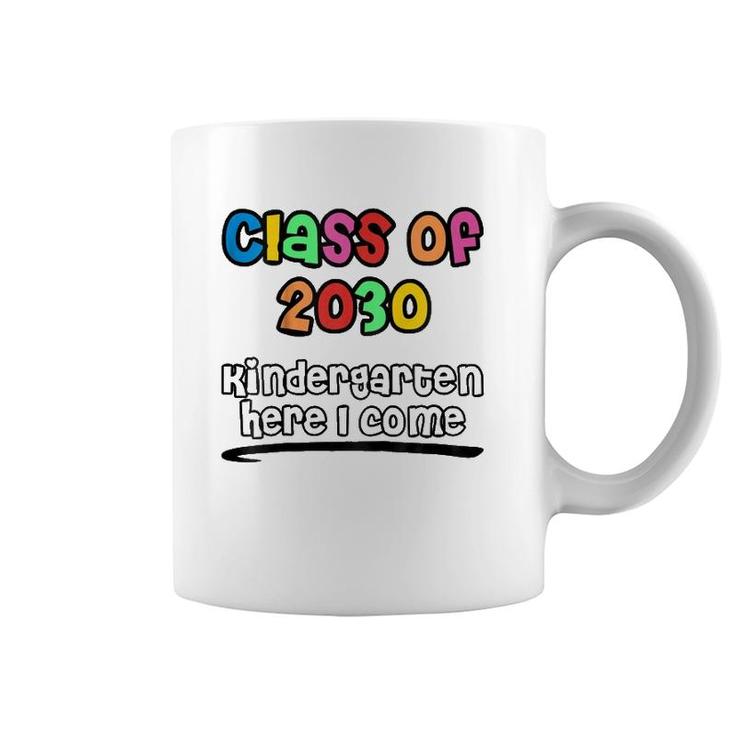 Kids Class Of 2030 Kindergarten Here I Come Colorful Youth Coffee Mug